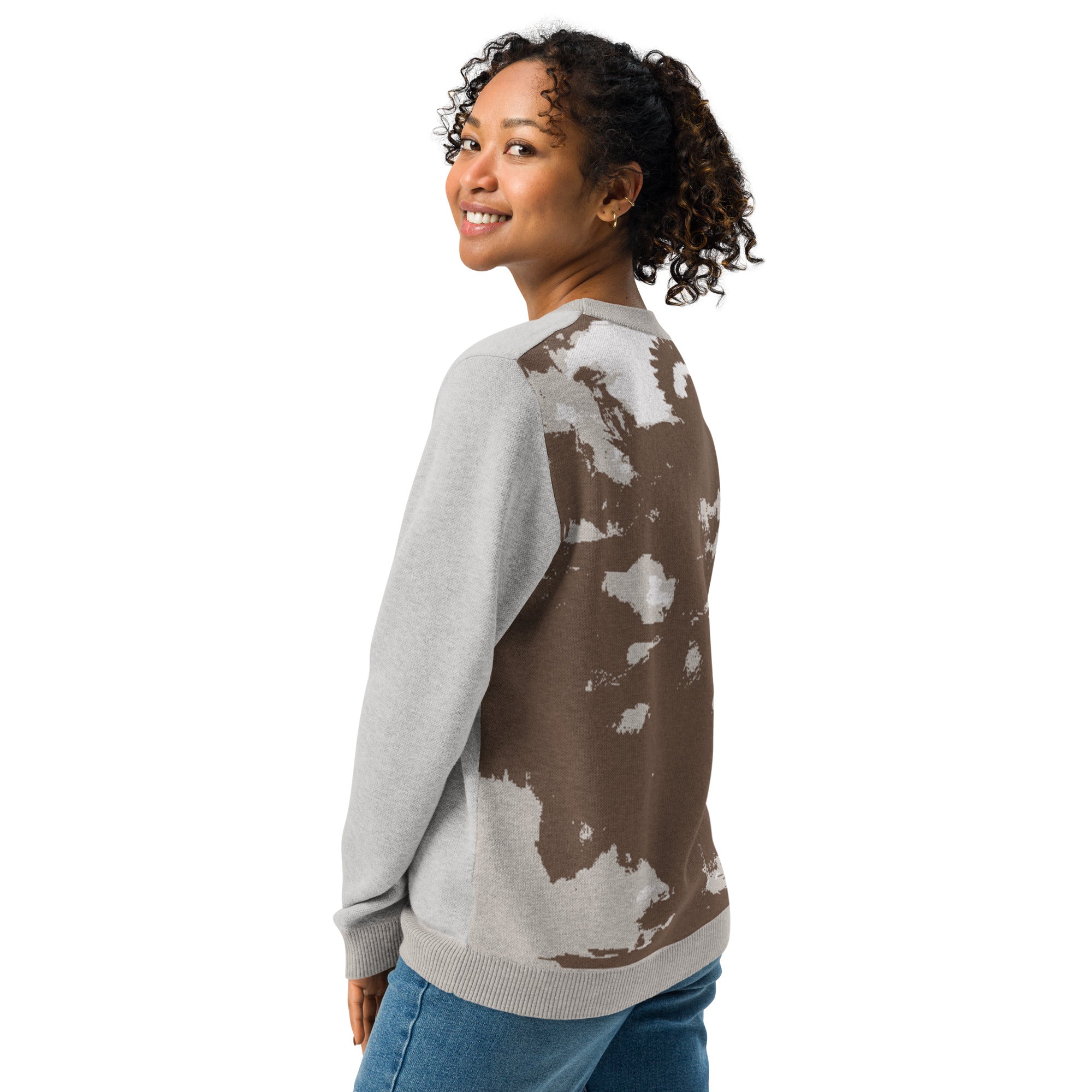 Knitted crew neck sweater