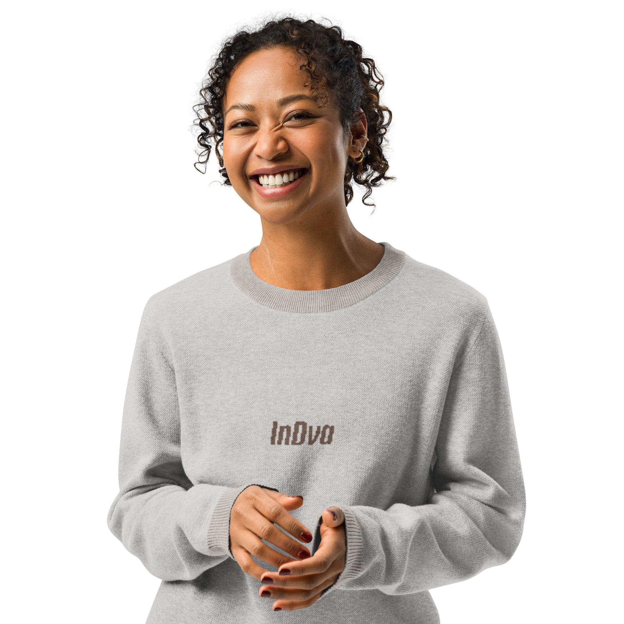 Knitted crew neck sweater